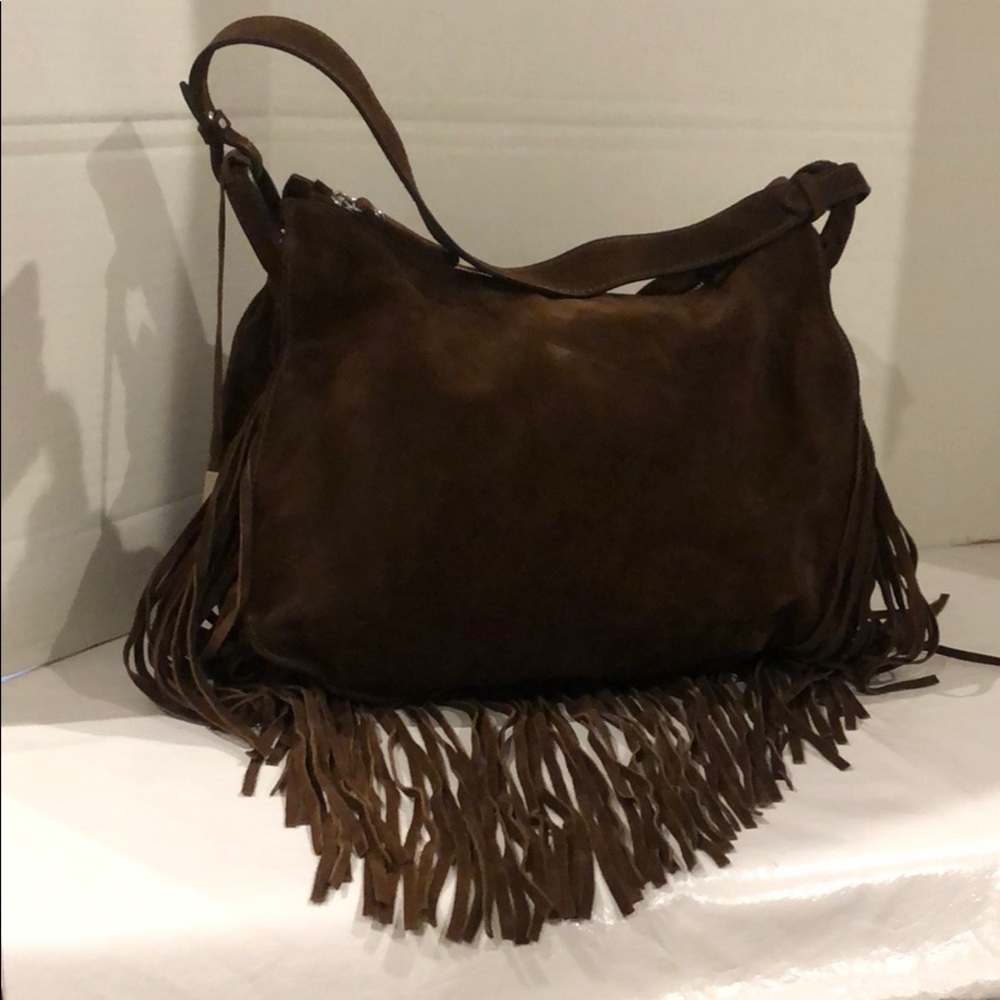 D2 Brown Suede Tassel Bag
